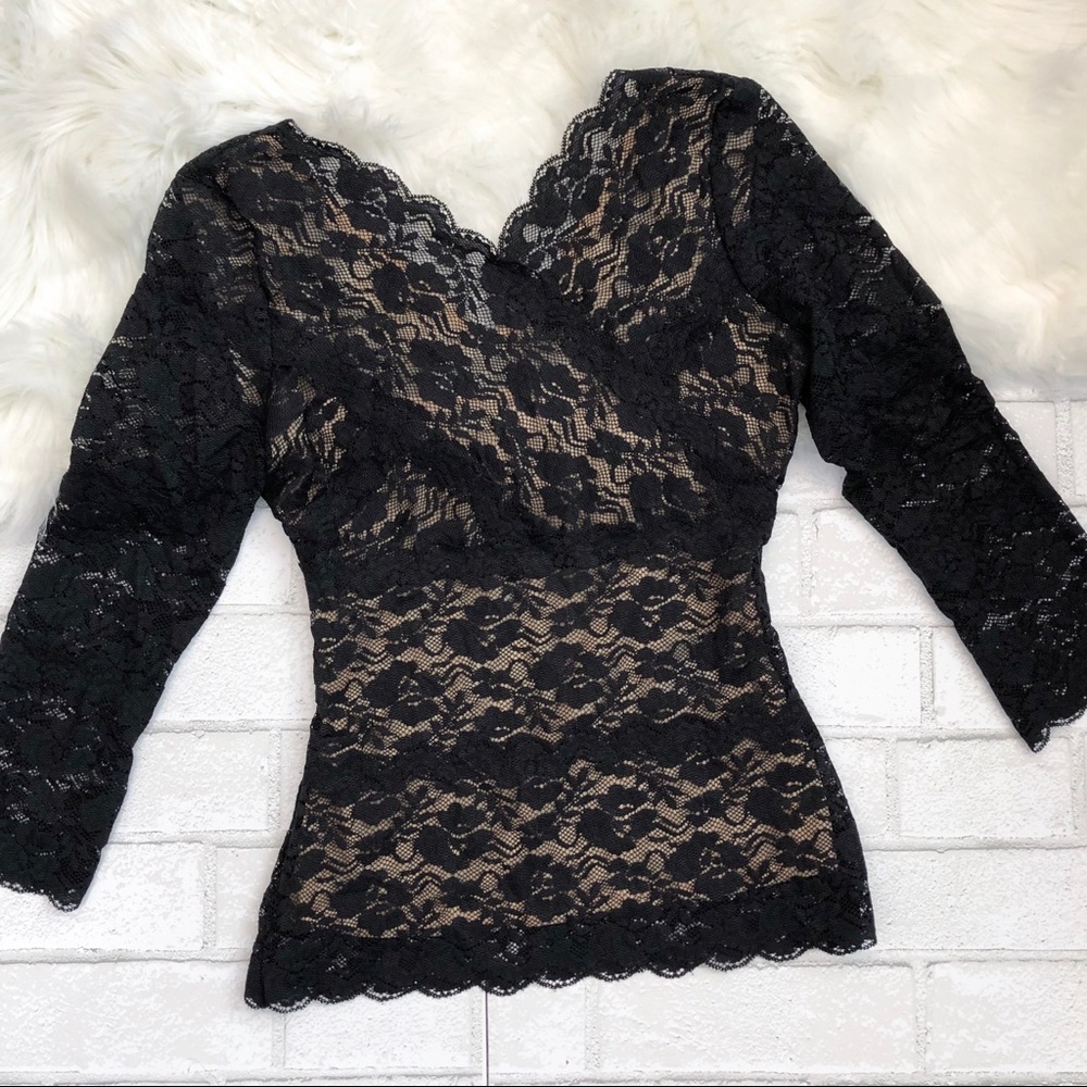 Bebe Black lace top